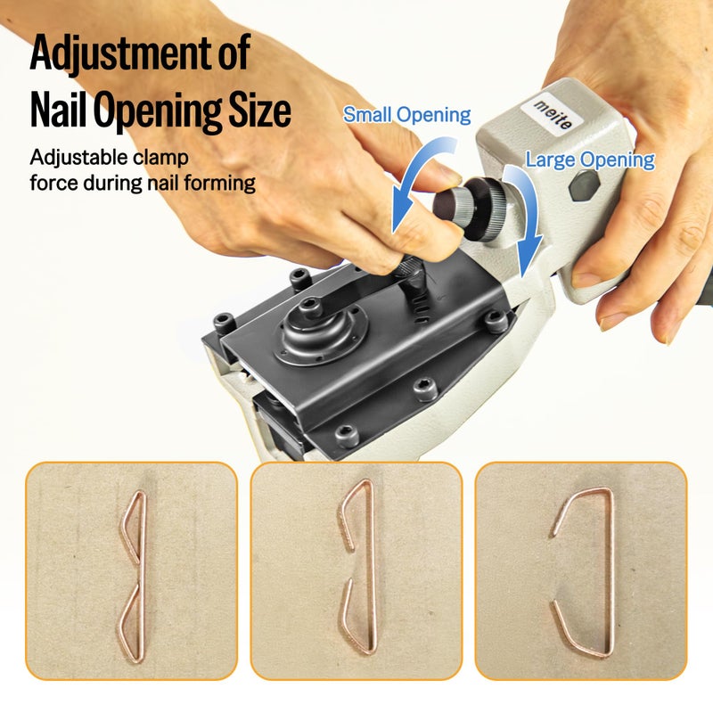 meite Box Stapler HB3518 Manual Carton Closer 16 Gauge Heavy Duty Packaging Stapler for Corrugated Case, Depth Dial for 1-8mm Cardboard, Accepts 1-3/8" Crown 3/4" Leg Staples, No Air Needed - Image 4